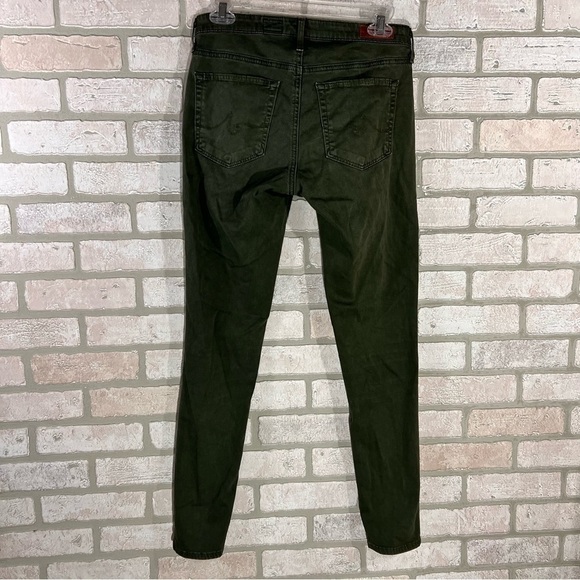 Ag The Abbey Ankle Midrise Super Skinny Ankle Jeans in Dark Olive Green Size 26 - Picture 8 of 11